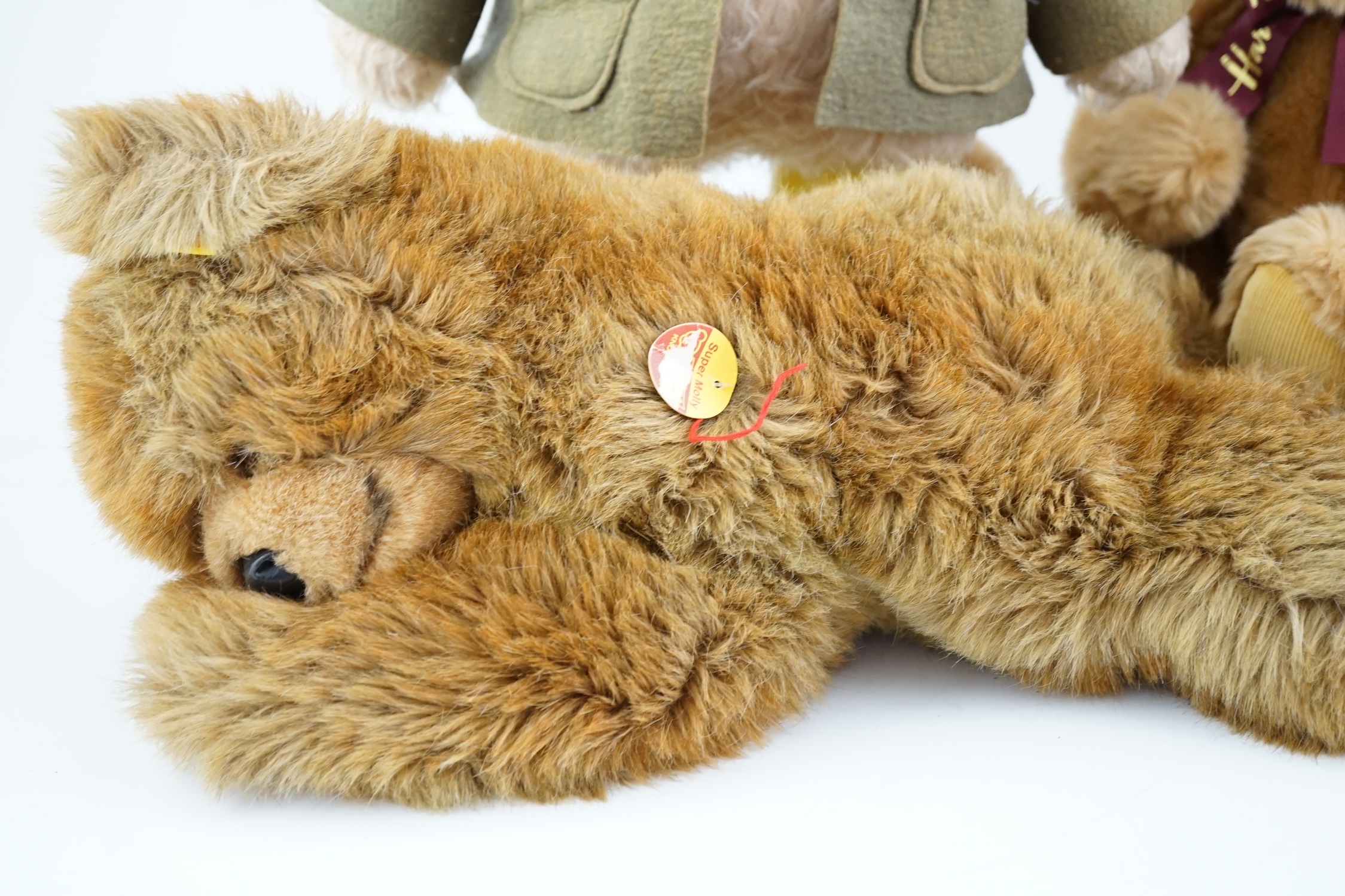 An early Paddington bear, a Harrods bear and a Steiff Super Molly Herman Teddy (4)